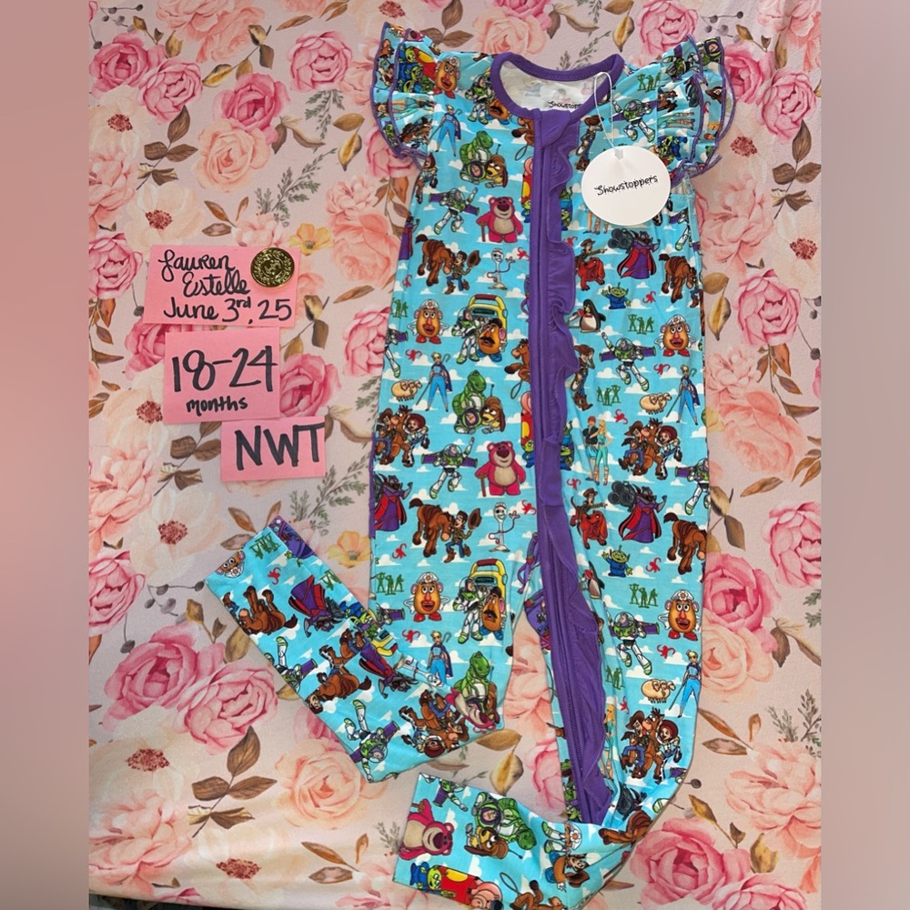 NOT CURRENTLY AVAILABLE 18/24 months Toy Story soft Bamboo outfit with zipper